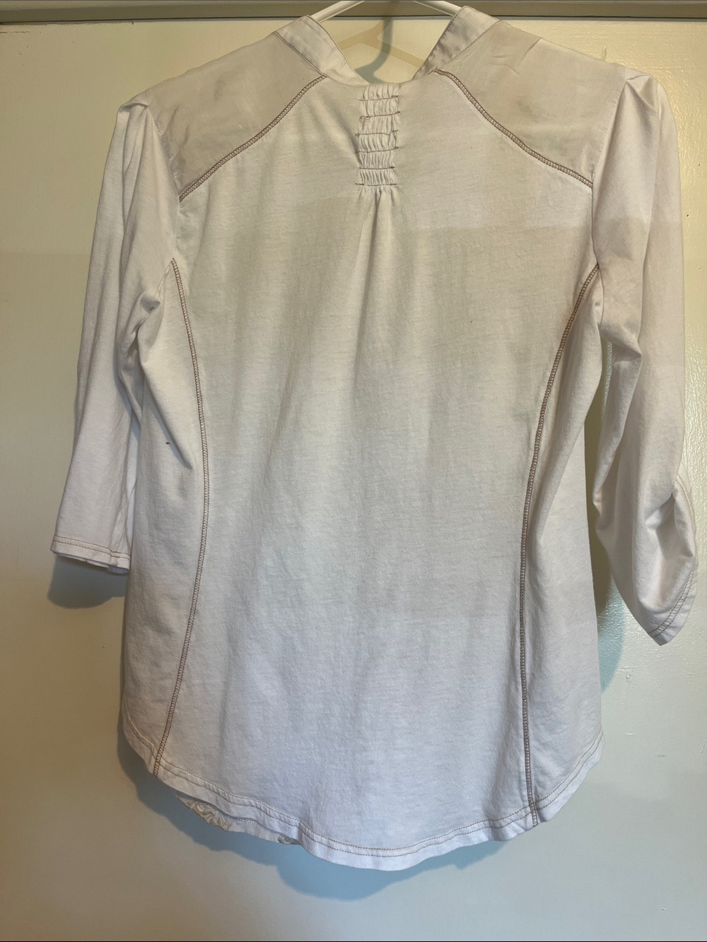 Ivory Embroidered Patchwork Button-Down Blouse - Picture 5 of 8